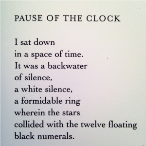 "Pause of the Clock" by F. G. Lorca