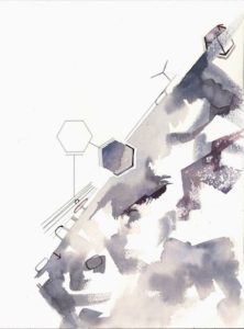 Watercolor painting "Sebastian De Haro, 'Towards a Theory of Emergence for the Physical Sciences' 2"